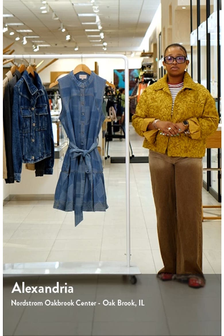Elly Patchwork Denim Mini Shirtdress video