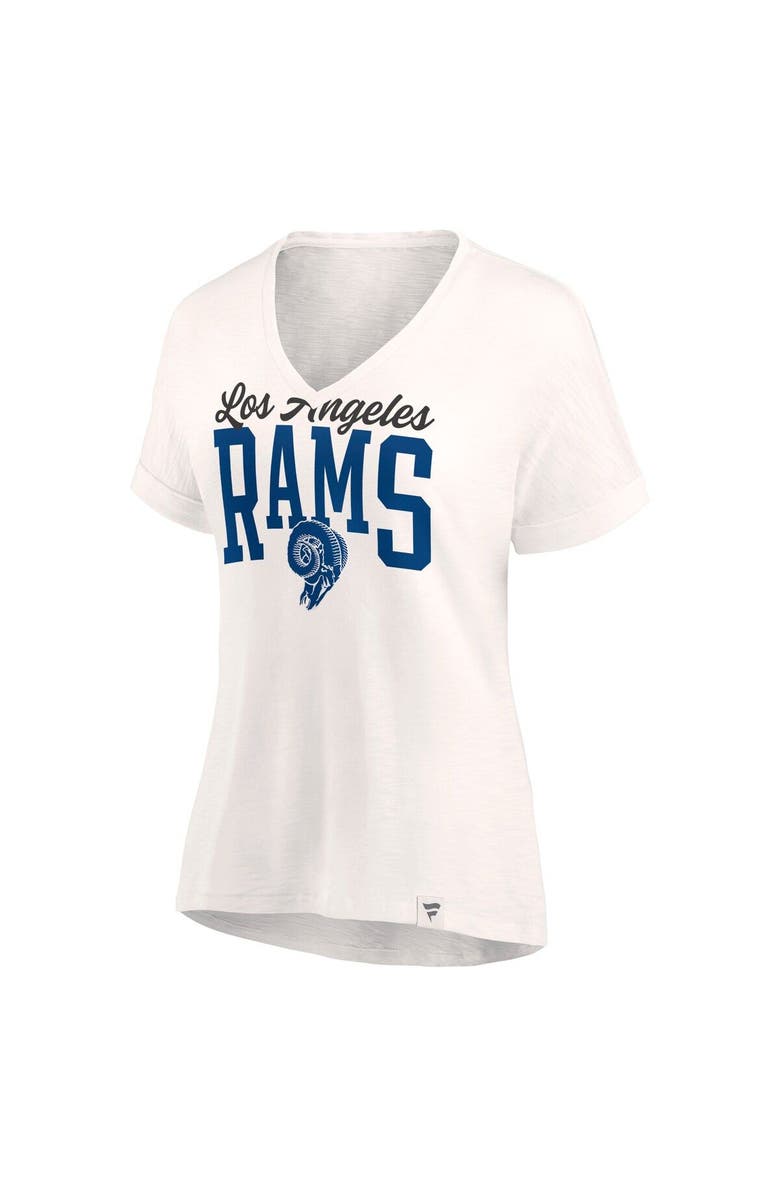 FANATICS Women's Fanatics Branded Oatmeal Los Angeles Rams Motivating Force Lightweight V-Neck T-Shirt, Alternate, color, 