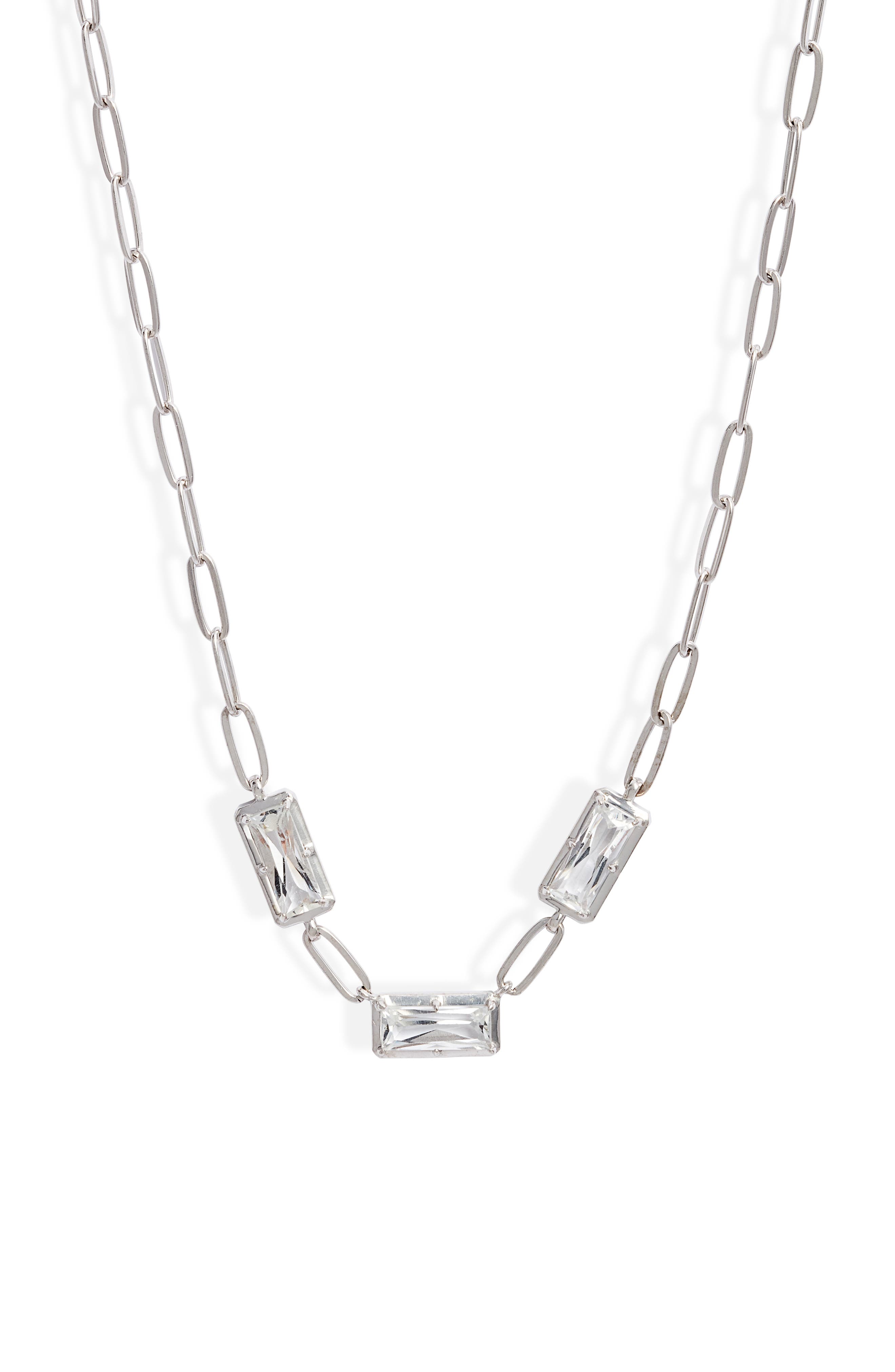Anzie Cléo Melia White Topaz Station Necklace