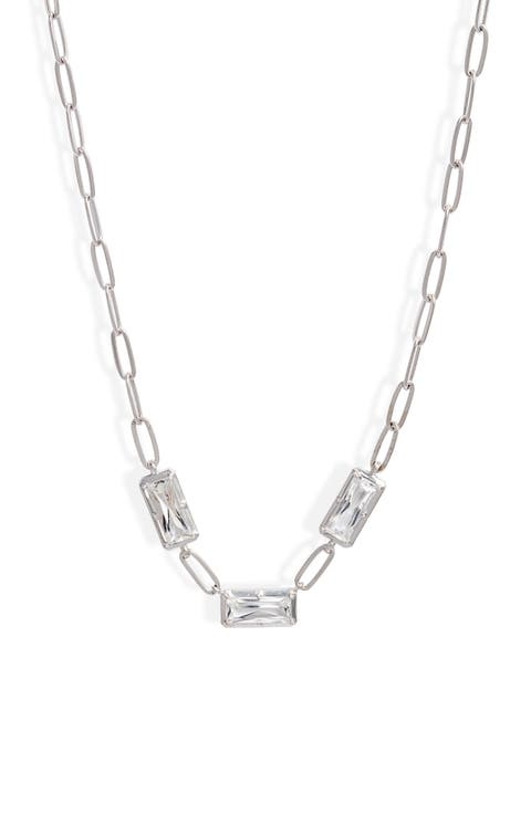 Cléo Melia White Topaz Station Necklace