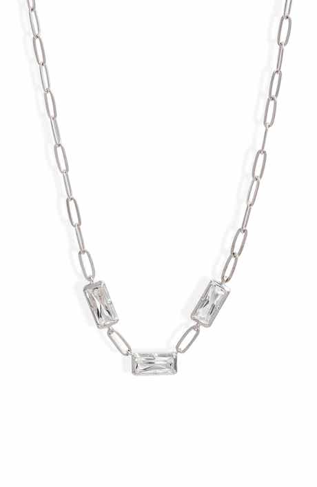 Anzie Cléo Melia White Topaz Station Necklace