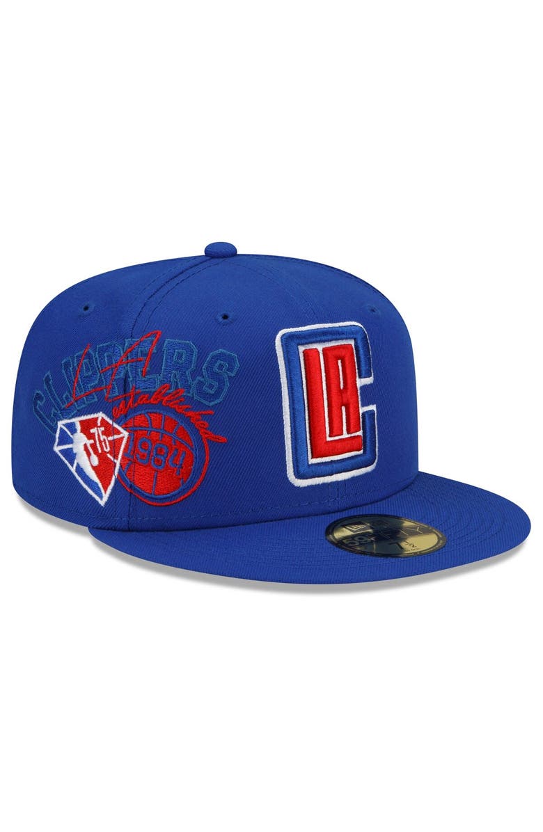 New Era Men's New Era Royal LA Clippers Back Half 59FIFTY Fitted Hat, Main, color, 