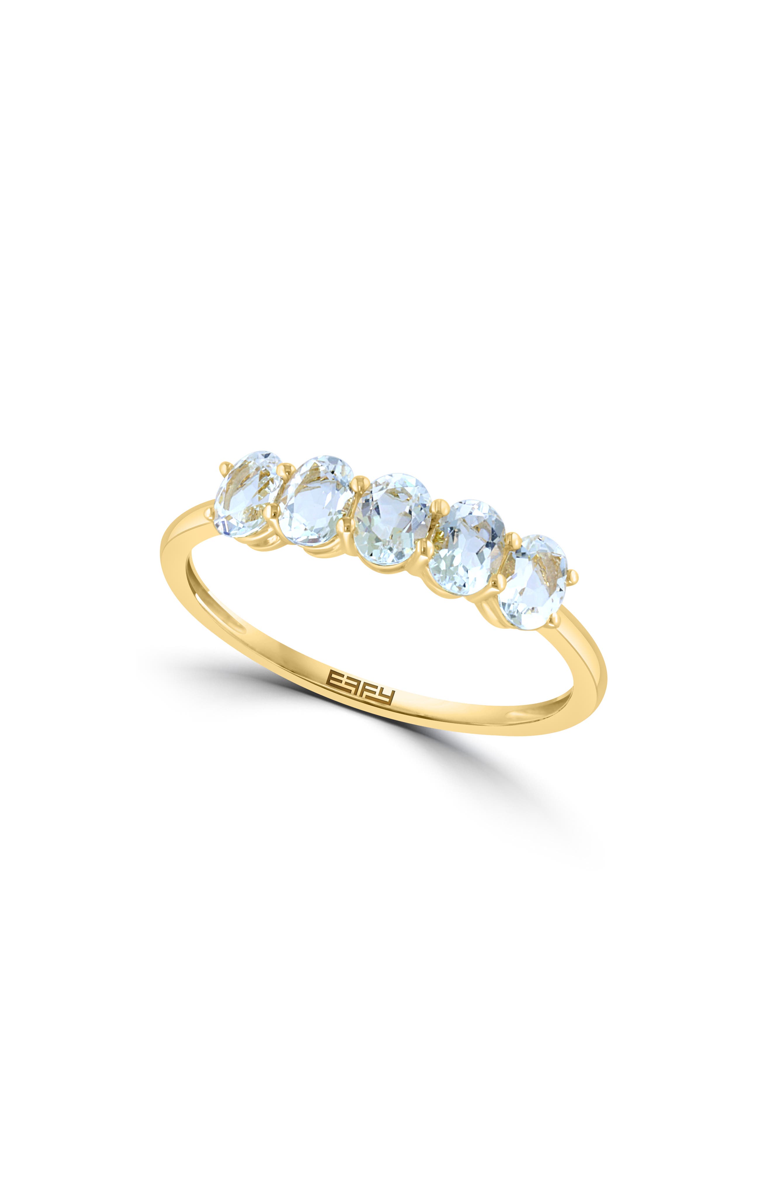 Gold Plated Sterling Silver Gemstone Band Ring