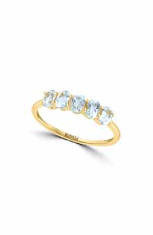 Gold Plated Sterling Silver Gemstone Band Ring