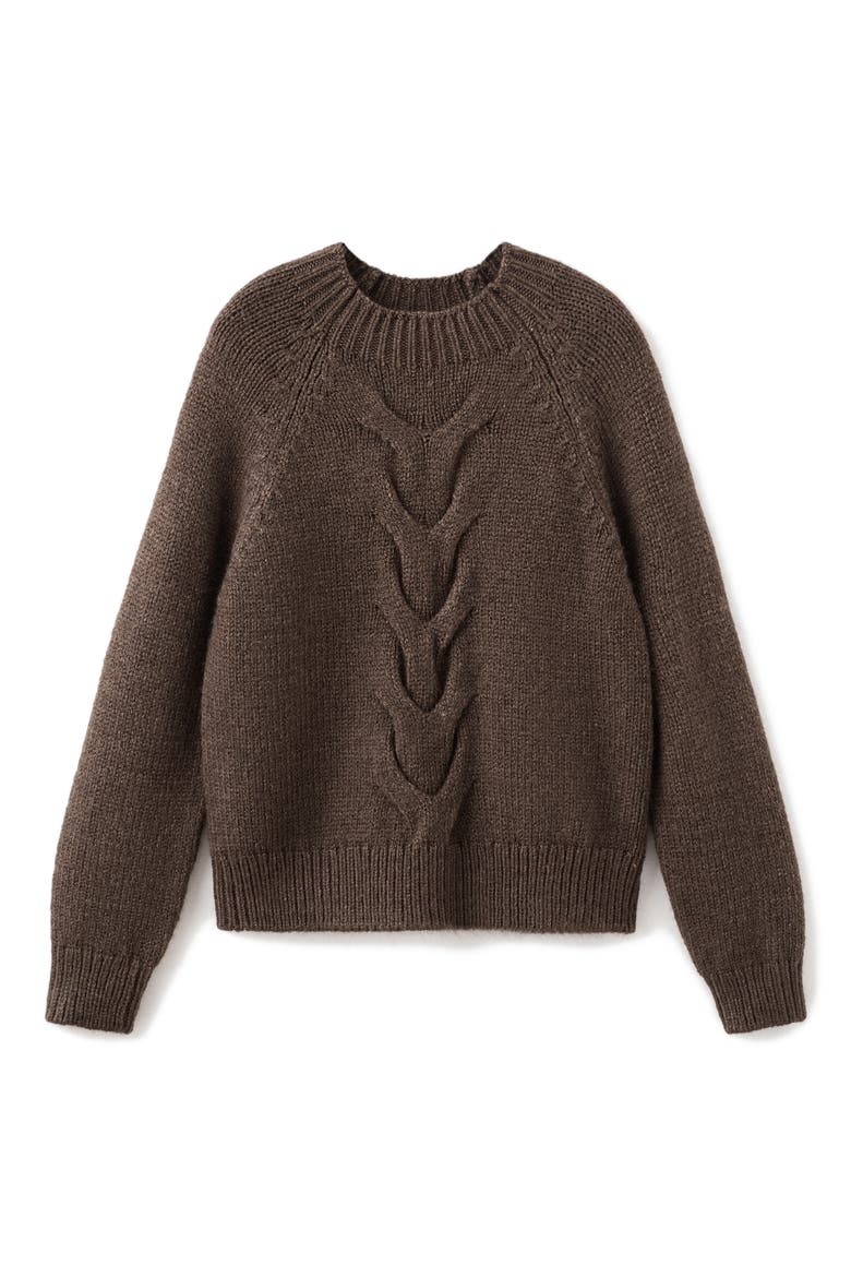 Nolita Mock Neck Cable Sweater, Alternate, color, BROWN