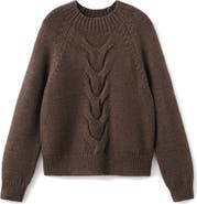 MANGO Nolita Mock Neck Cable Sweater