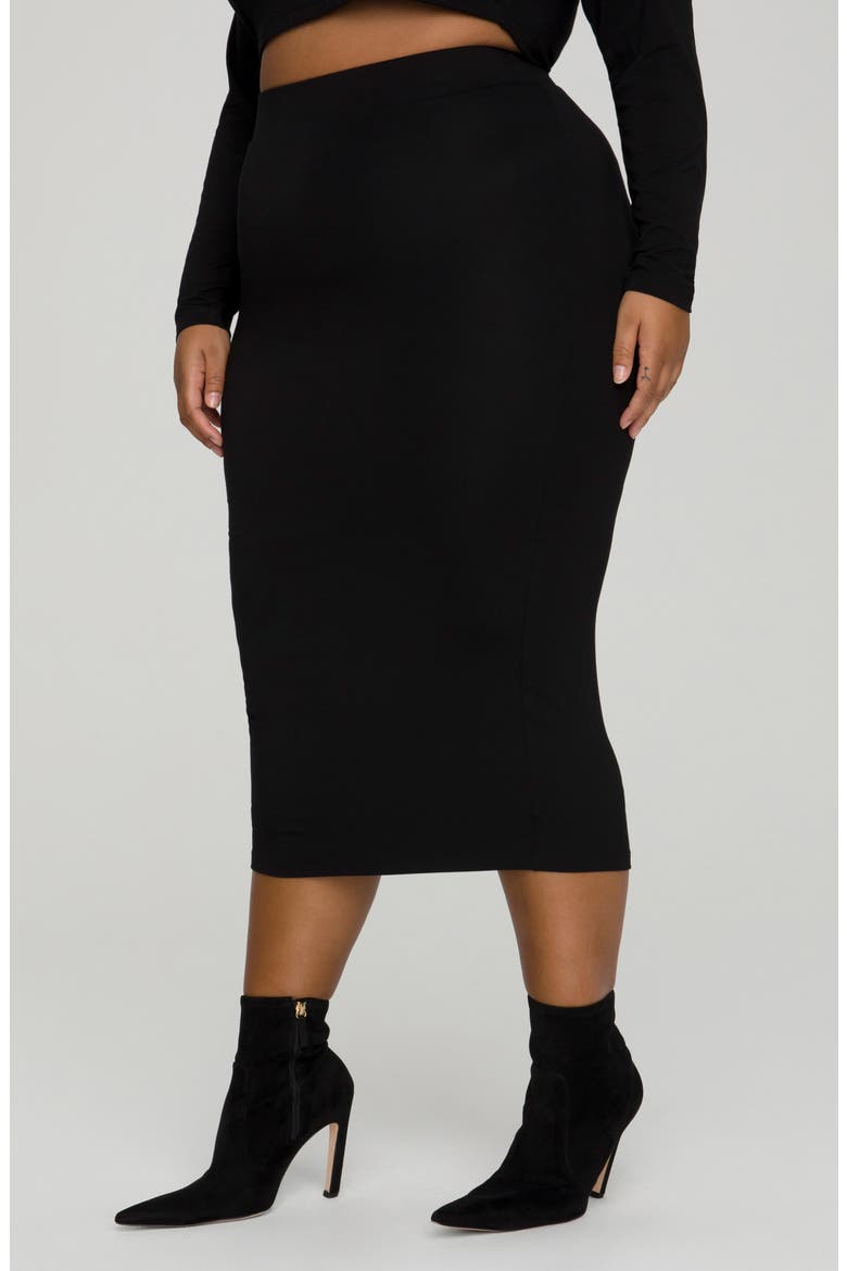 Knit Midi Skirt, Alternate, color, BLACK001