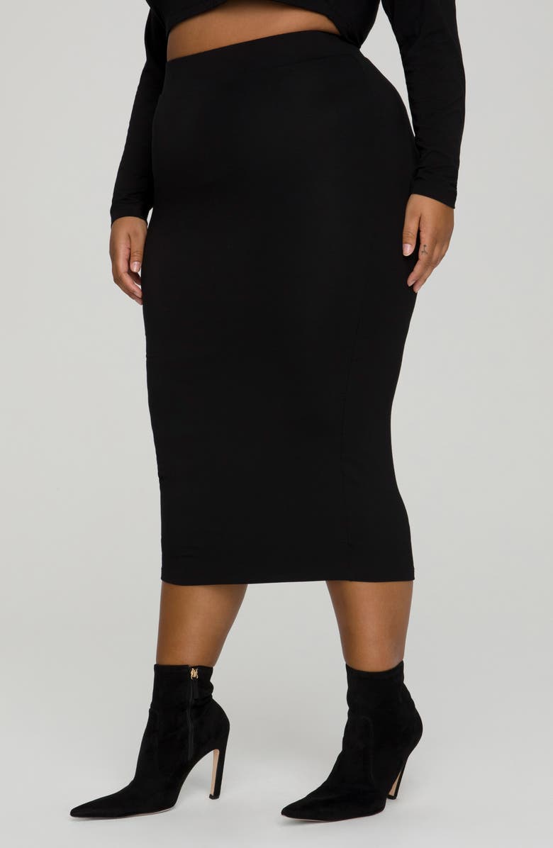 Good American Knit Midi Skirt, Alternate, color,