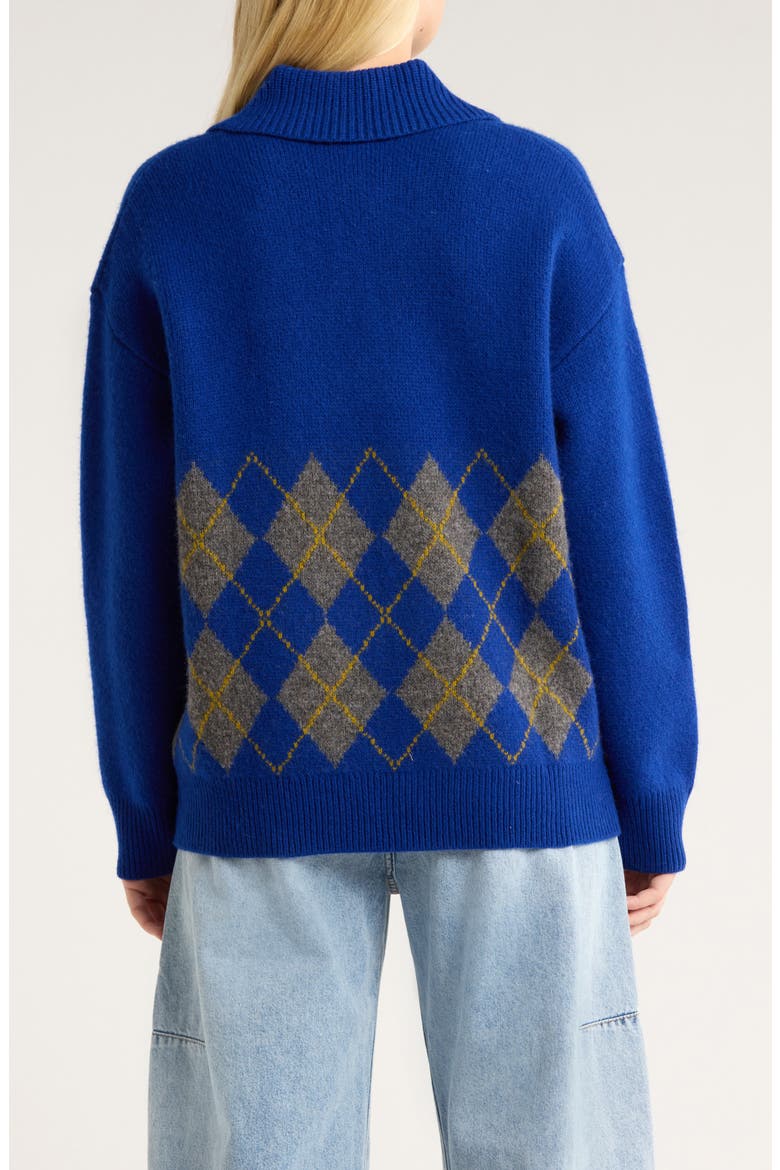 Saskia Wool Rugby Sweater, Alternate, color, COBALT