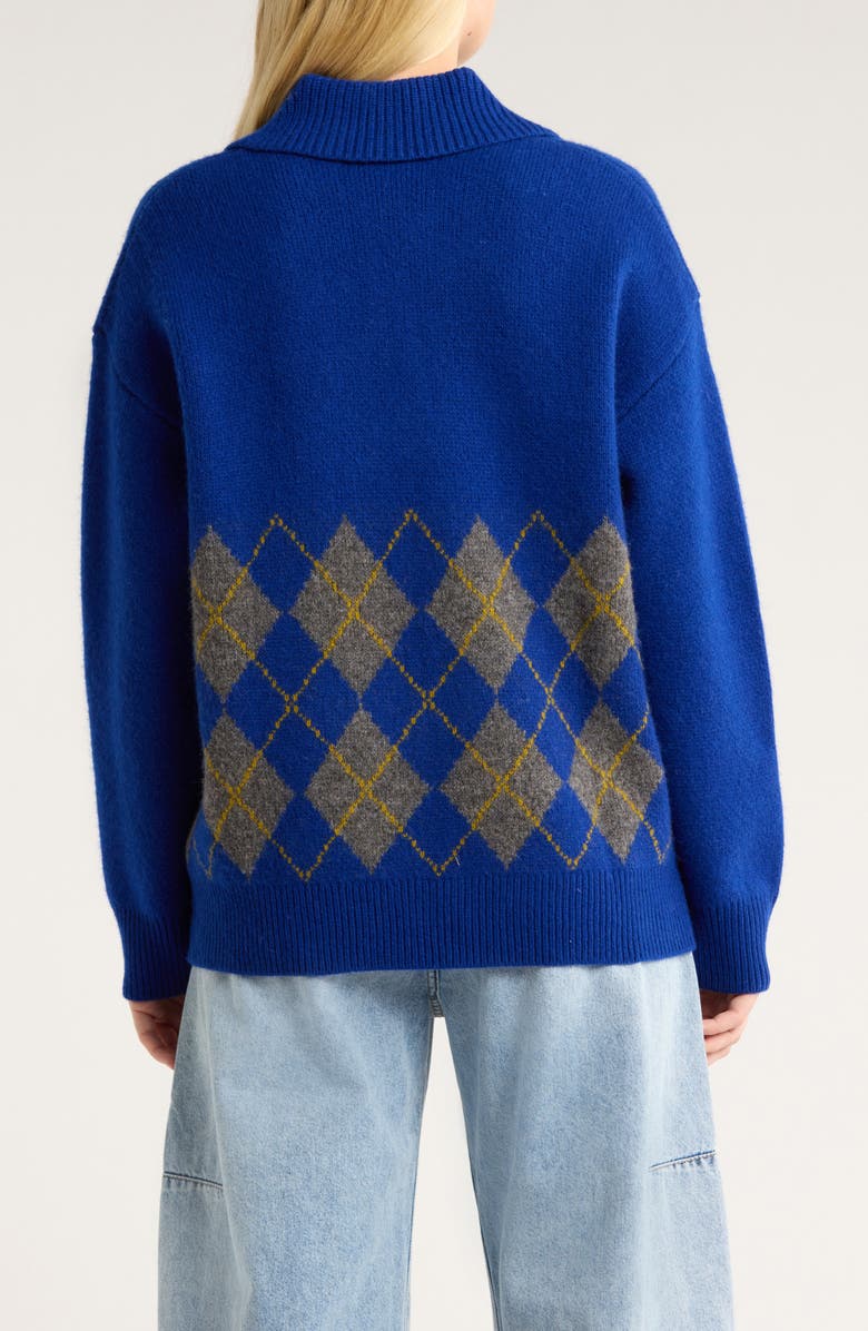 Damson Madder Saskia Wool Rugby Sweater, Alternate, color, Cobalt