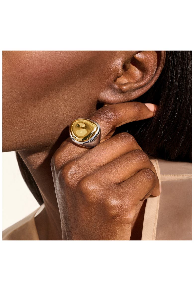 Pebble Ring, Sterling Silver, Gold, Alternate, color, SILVER