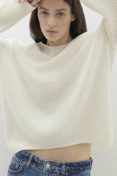 Naked Cashmere Campbell Ribbed Crewneck Cashmere Sweater In Neutral