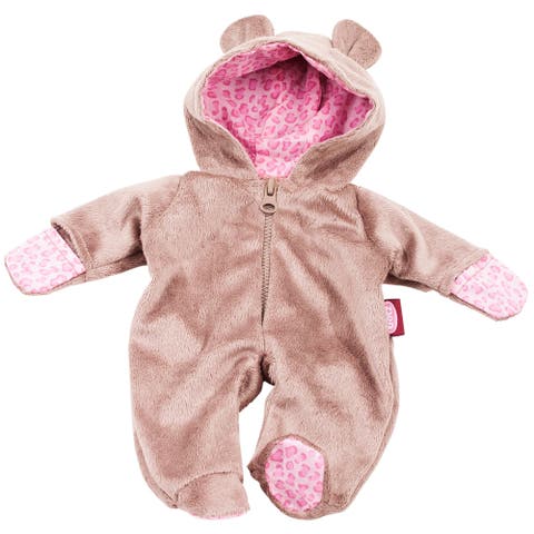 One Piece Teddy Costume Pajama Sleeper For Baby Dolls
