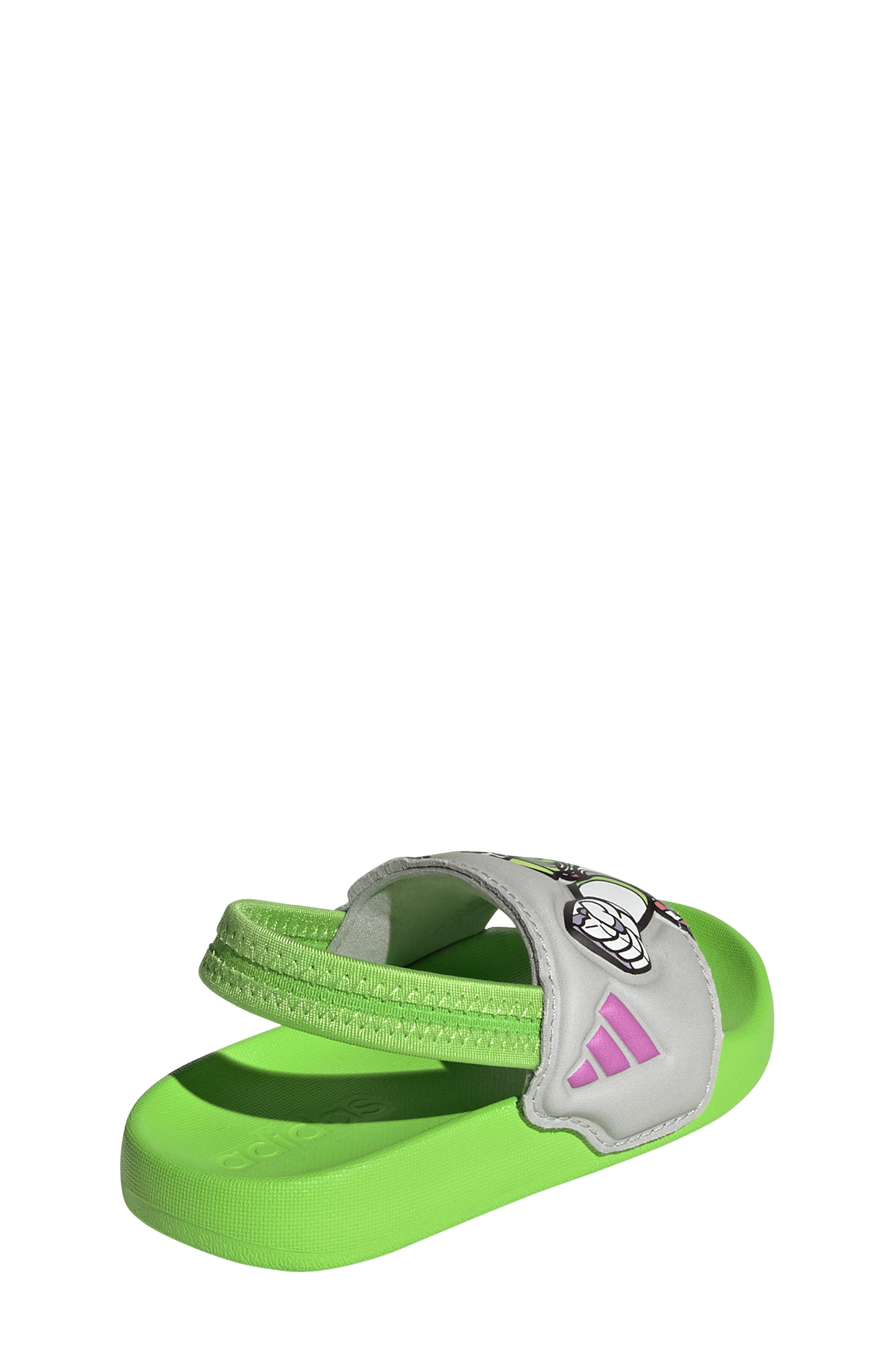 adidas x Disney Buzz Kids' Adilette Strap Sandal, Alternate, color, 