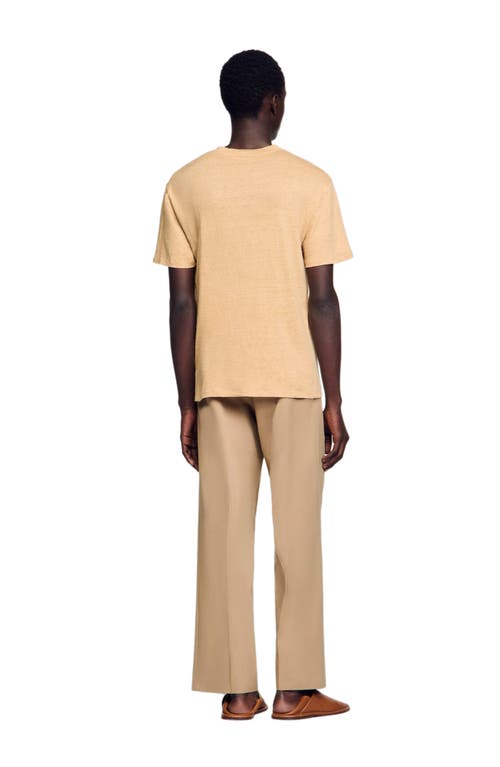 Sandro Man T-shirt Yellow Size Xl Linen