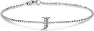 David Yurman Petite Pavé Initial Chain Bracelet in Sterling Silver with Diamonds