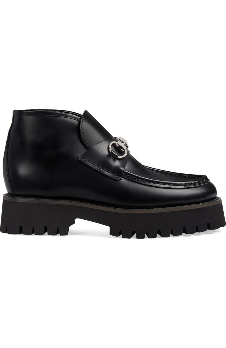 Gucci Sylke Horsebit Chukka Loafer, Alternate, color, Black