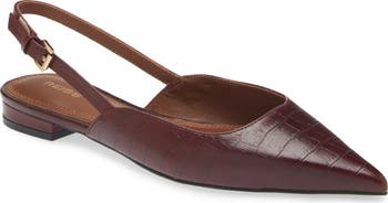 Reiss Aubrey Croc Embossed Slingback Flat Women Nordstrom