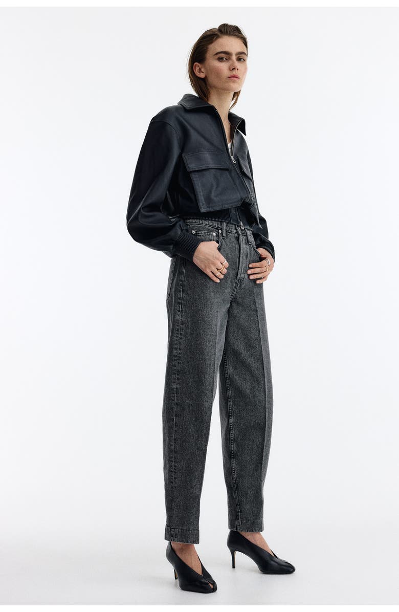 H&M Barrel High Ankle Jeans, Alternate, color, 