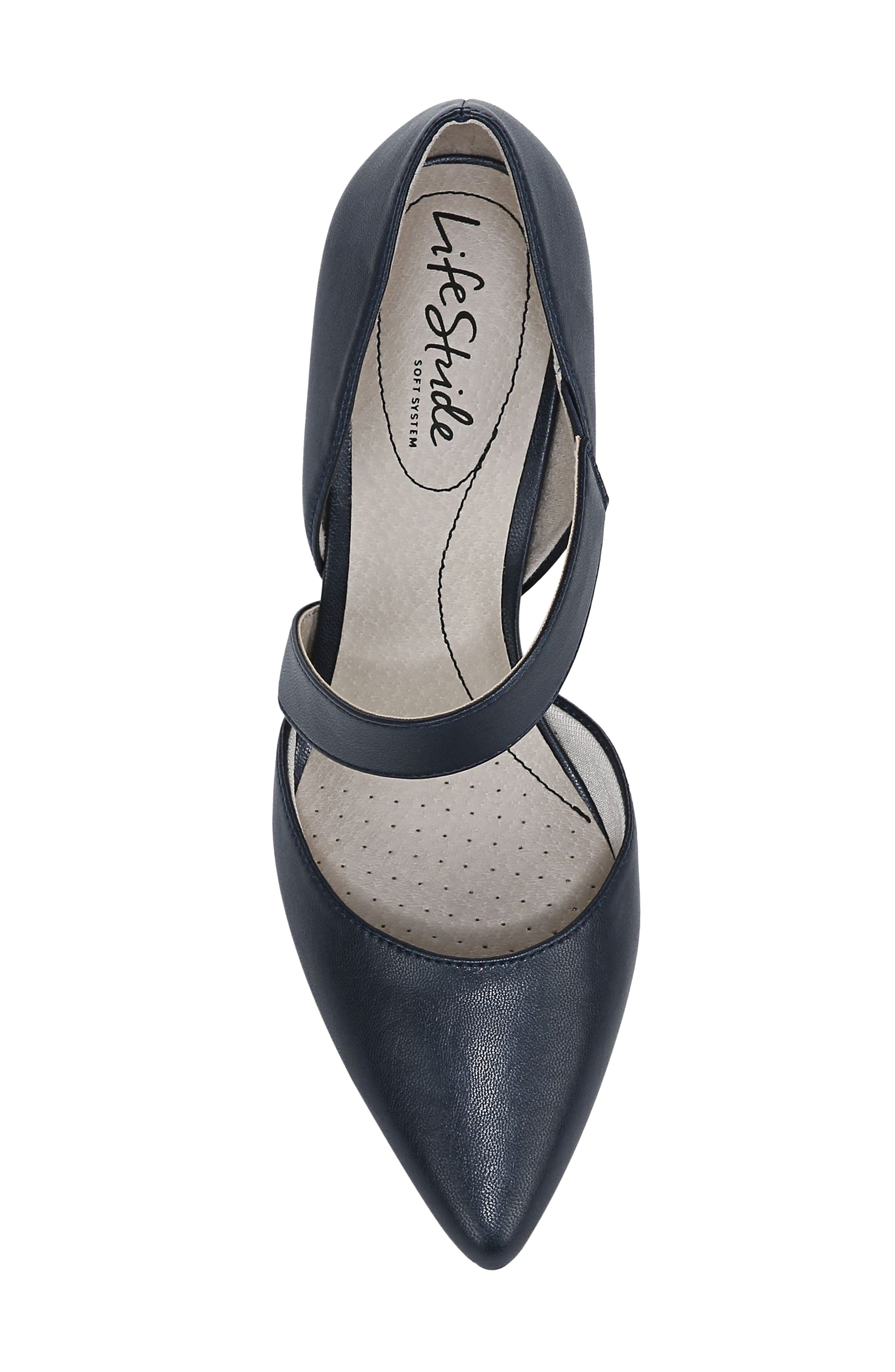 Suki Asymmetric Strap Pump, Alternate, color, LUX NAVY