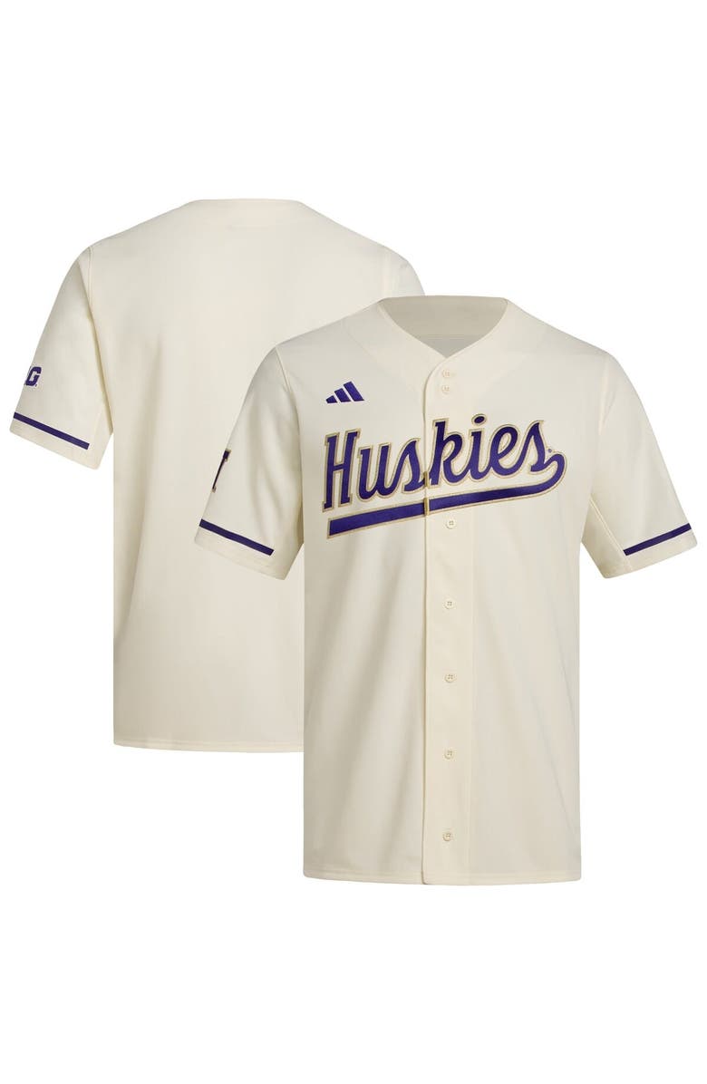 adidas Men's adidas  Cream Washington Huskies Replica Baseball Jersey, Main, color, Cream