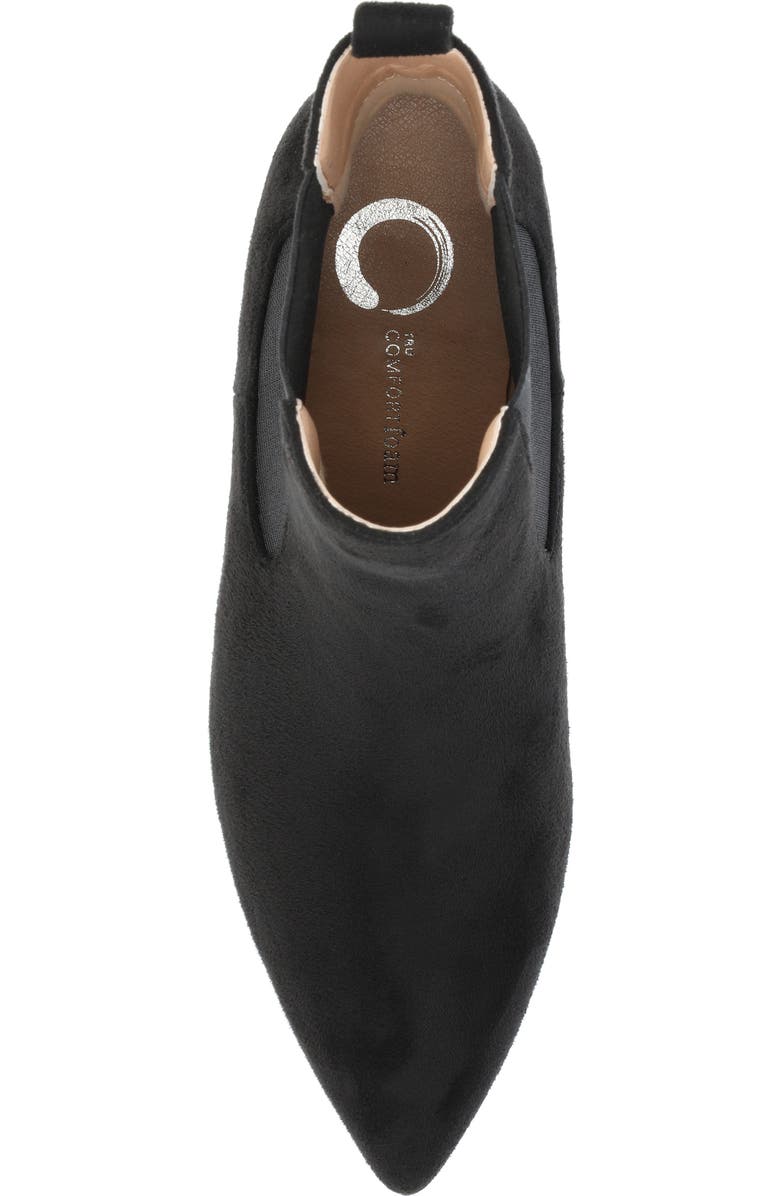 Journee Collection Pointed-Toe Vegan Leather Bootie, Alternate, color, Black