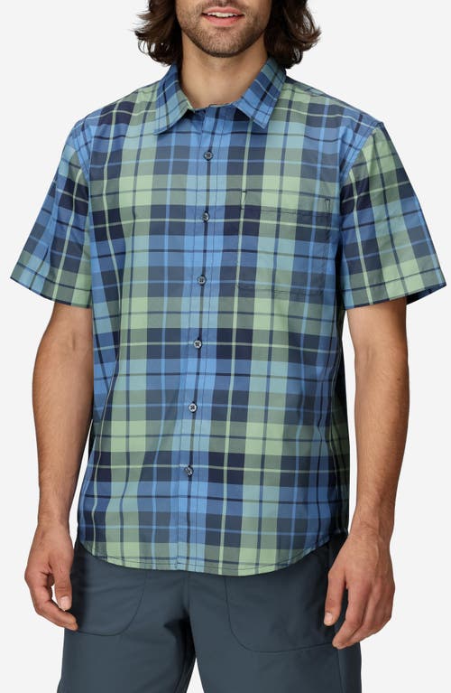 Marmot AirExchange UPF Short Sleeve Button-Up Shirt in Arctic Navy Wayland Plaid  product