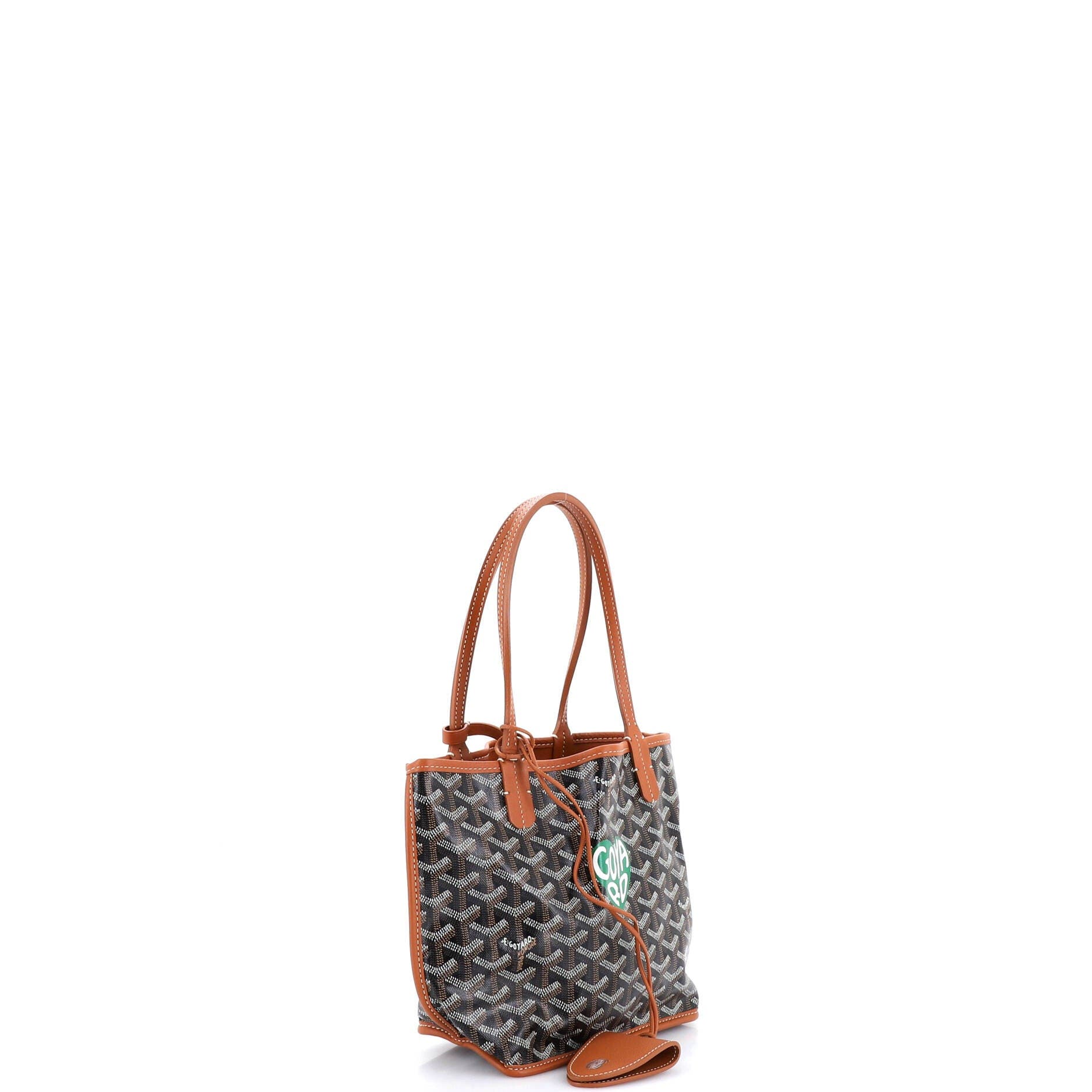 Pre-Owned Goyard Anjou Reversible Tote Printed Coated Canvas Mini, Alternate, color, Brown
