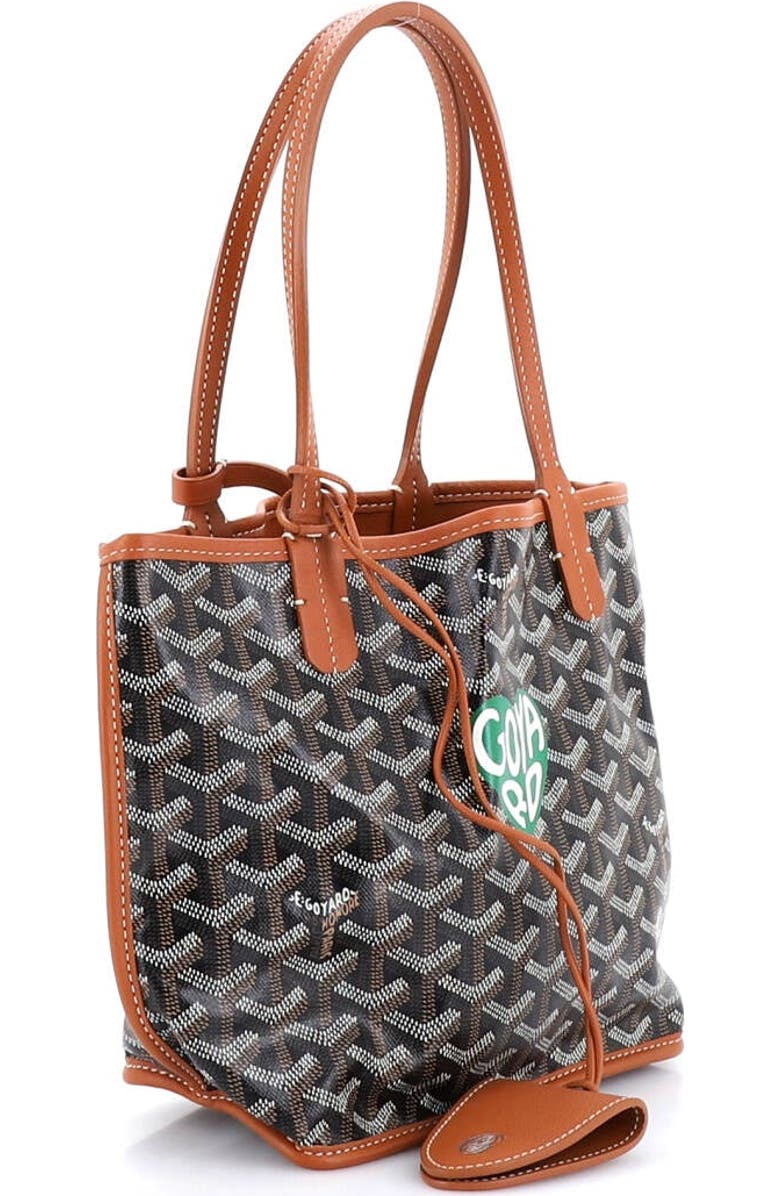 Pre-Owned Goyard Anjou Reversible Tote Printed Coated Canvas Mini, Alternate, color, Brown