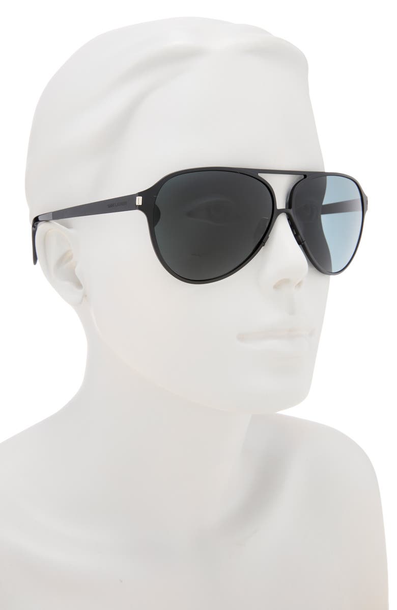 Saint Laurent Aviator Sunglasses, Alternate, color, Black Black Black