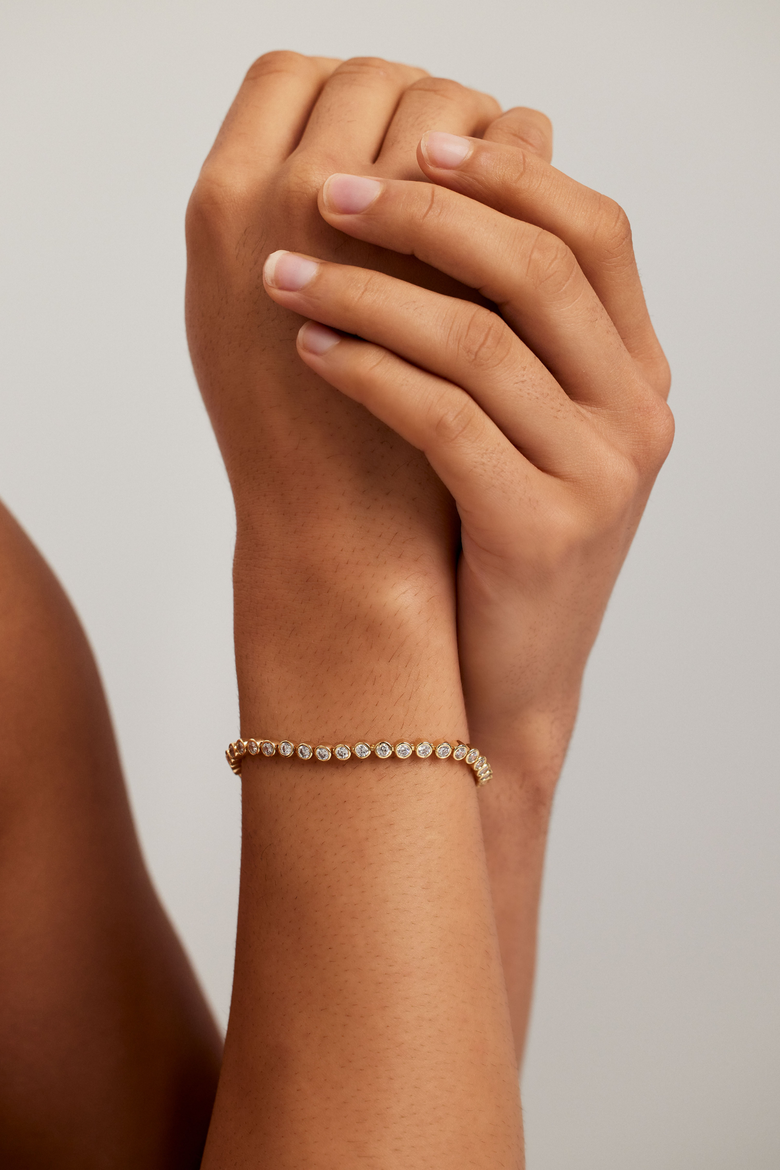 Jewel Bezel Tennis Bracelet - Silver, Alternate, color, Silver
