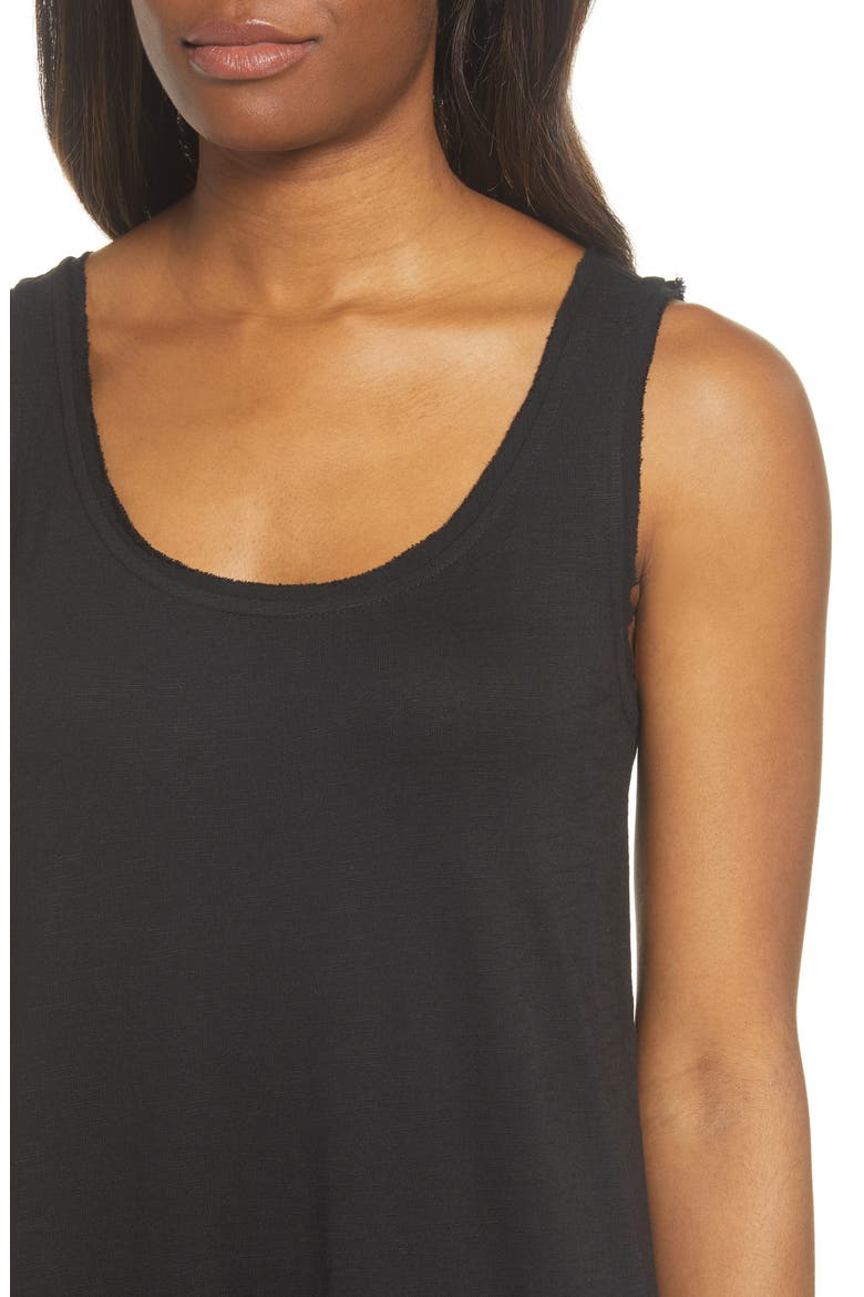 Mixed Media Drop Waist Maxi Dress, Alternate, color, BLACK