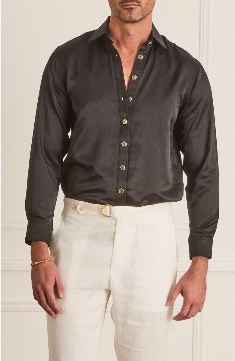 Aqua Blu Relaxed Fit Blake Shirt, Main, color, Black