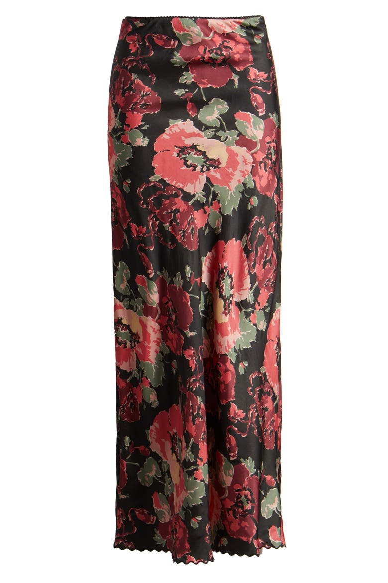 The Seabank Floral Satin Maxi Skirt, Alternate, color, CHARMING ROSE