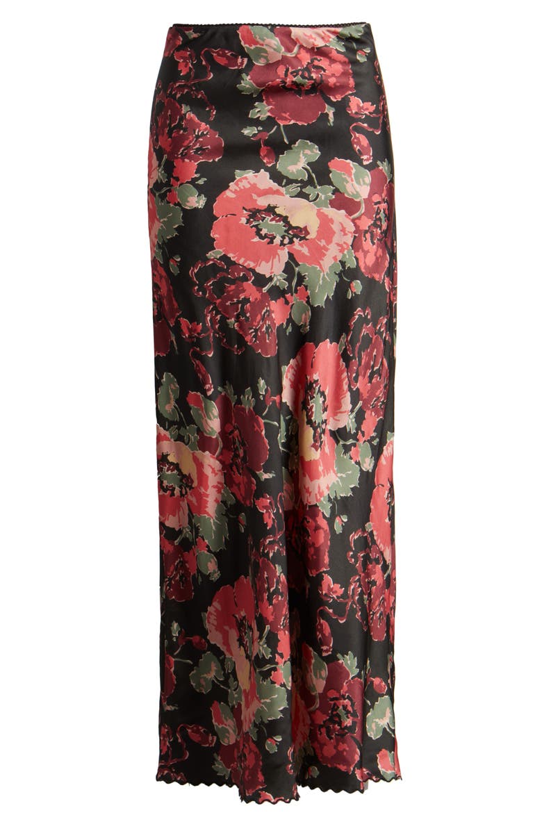 THE GREAT. The Seabank Floral Satin Maxi Skirt, Alternate, color, 