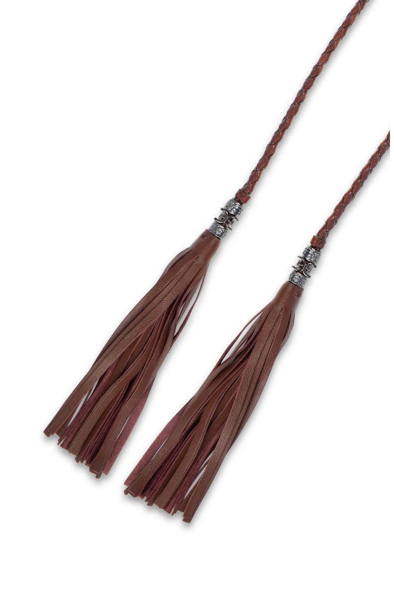 Braided Leather Rope Belt, Alternate, color, BROWN
