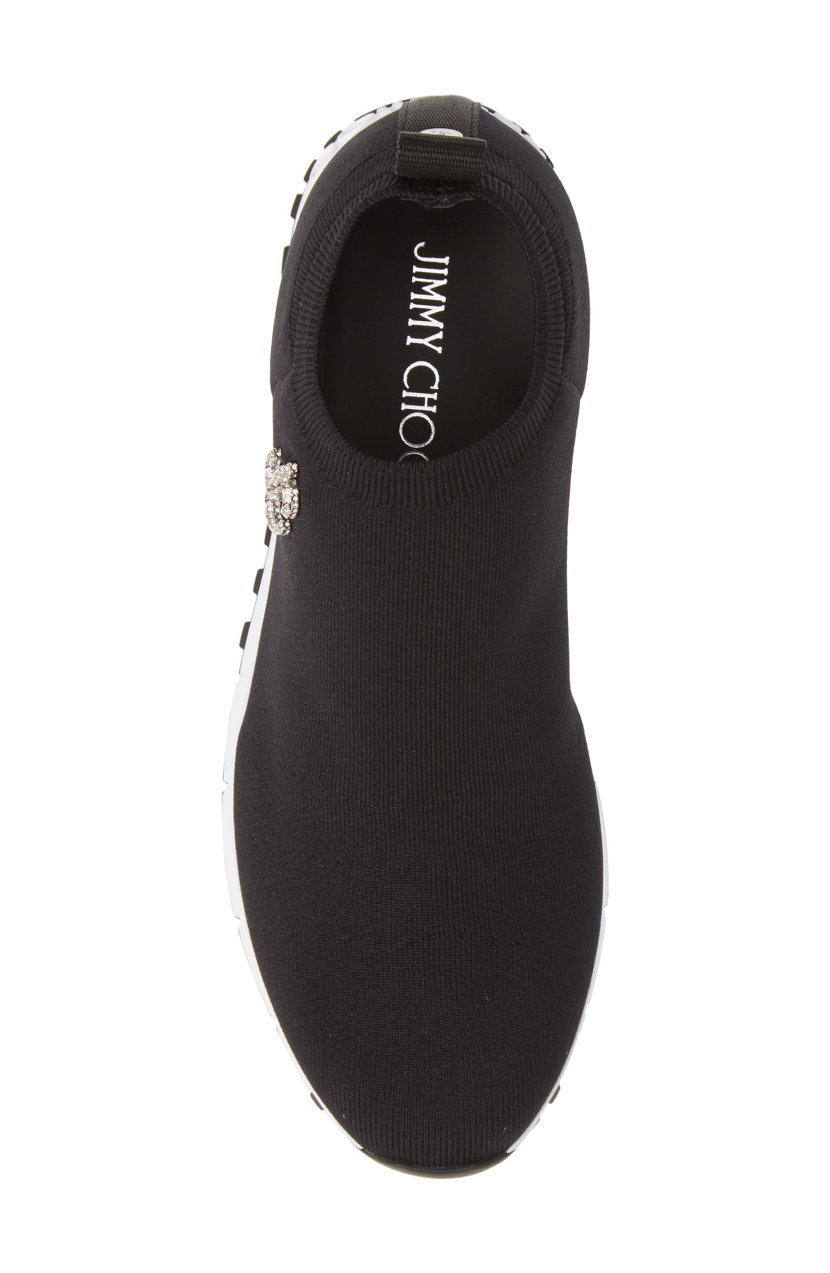 Jimmy Choo Norway Crystal Logo Knit Sneaker, Alternate, color, 