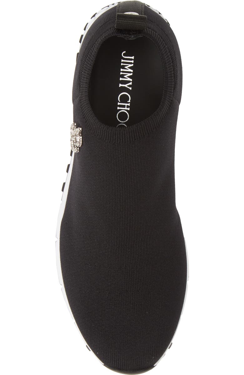 Jimmy Choo Norway Crystal Logo Knit Sneaker, Alternate, color,