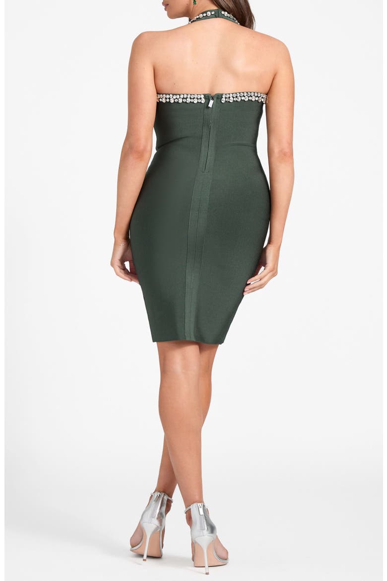 Beatriz Halter Minidress, Alternate, color, DARK GREEN