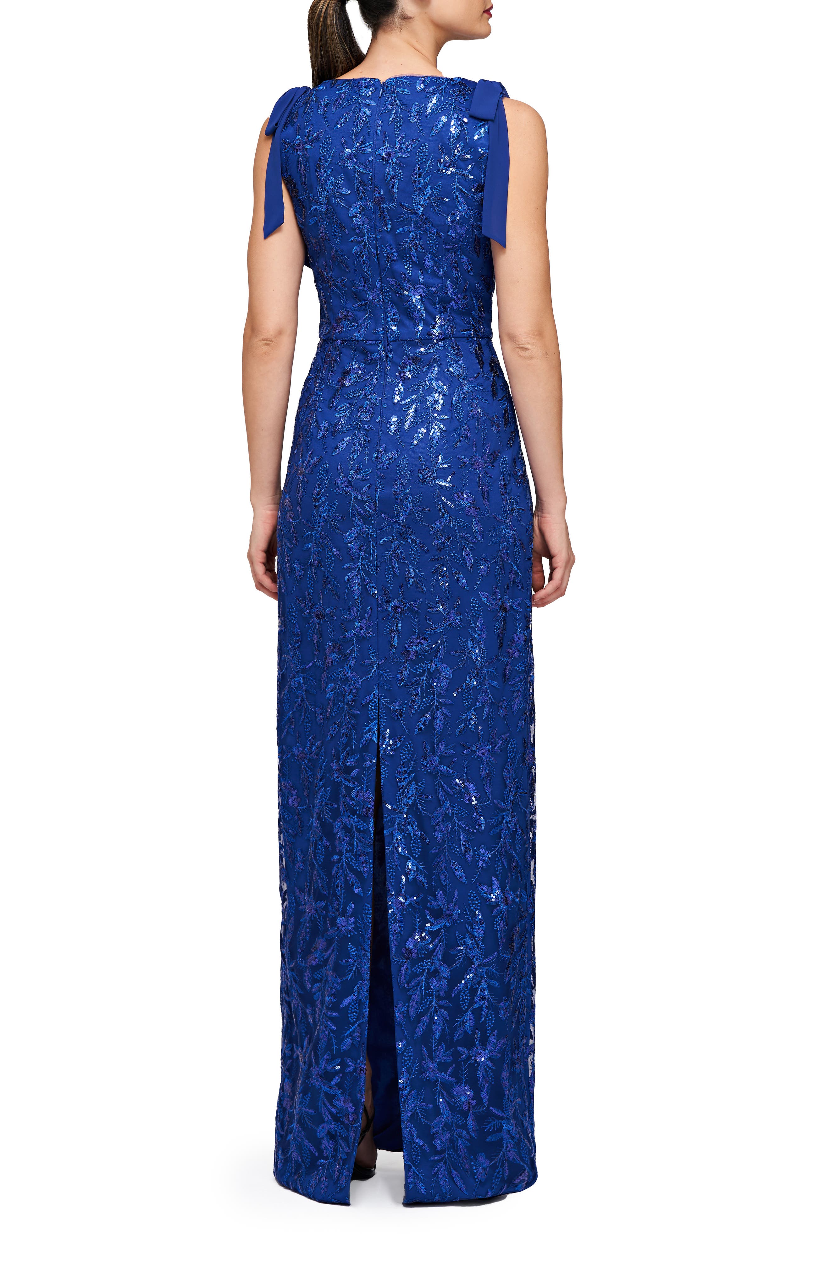 JS Collections Khloe Sequin Embroidered Column Gown (Women) | Nordstromrack