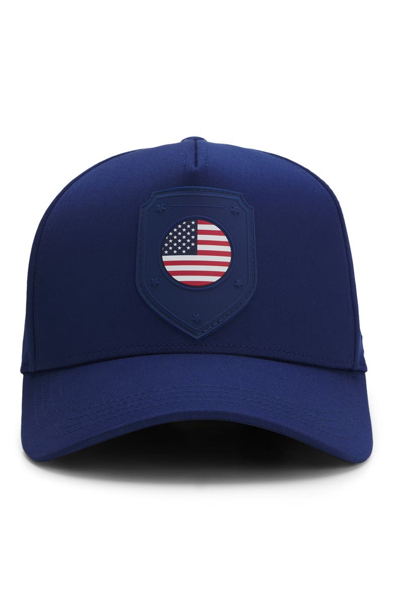 Poulin Lux Flag Patch Adjustable Baseball Cap, Alternate, color, USA