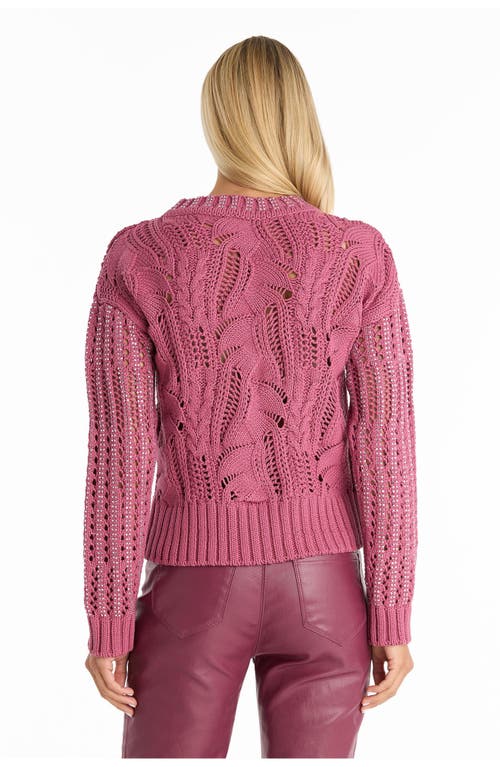 The Noli Shop Elea Crystal Knit Sweater In Pink
