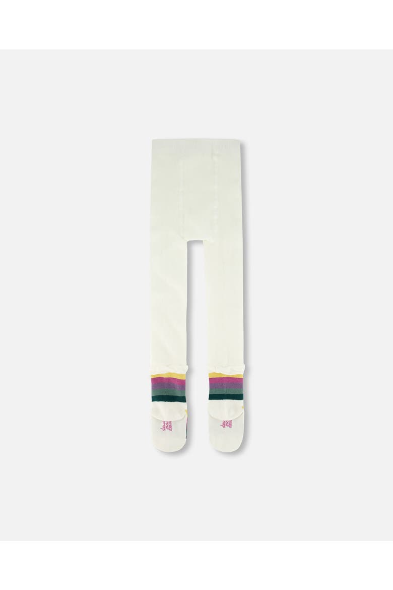Striped Footed Knit Tights, Alternate, color, Off-White