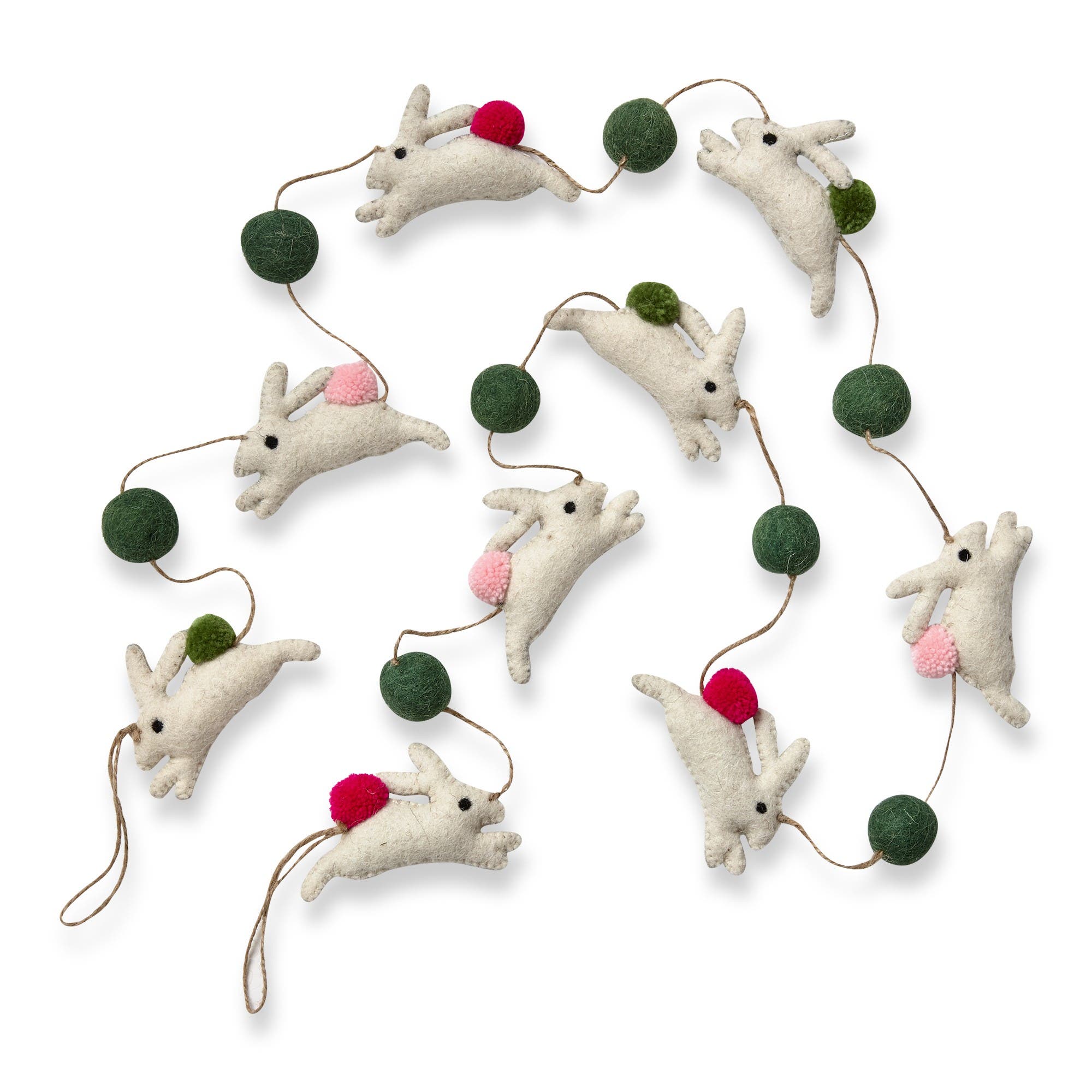 Tag Easter Bunny Wool Felt Garland Colorful Wall Banner Decor In Multi