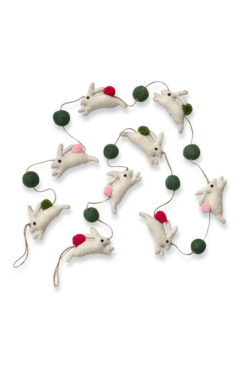 tag Easter Bunny Wool Felt Garland Colorful Wall Banner Decor, Main, color, Multicolored