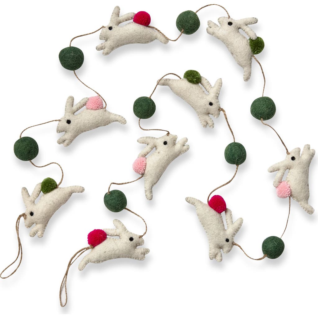 Tag Easter Bunny Wool Felt Garland Colorful Wall Banner Decor In Multi