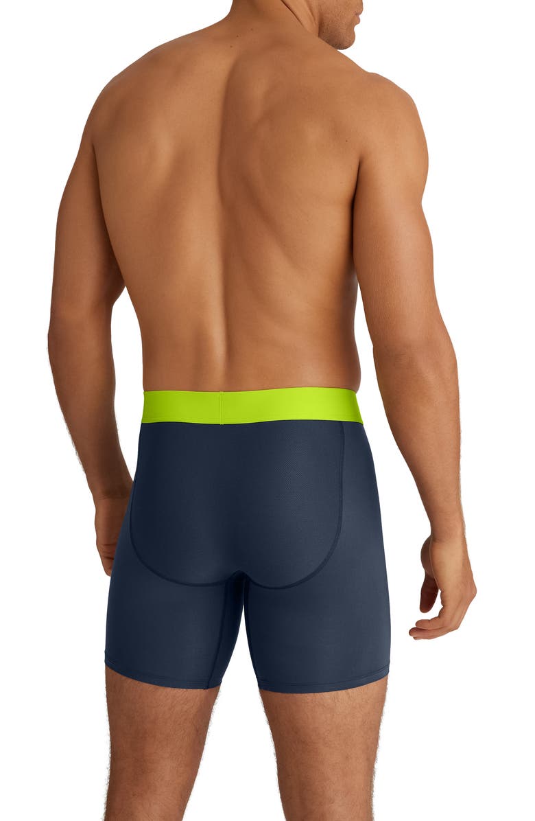 Tommy John 360 Sport 6-Inch Hammock Pouch<sup>™</sup> Boxer Briefs, Alternate, color, Dress Blues/Acid Lime Wb
