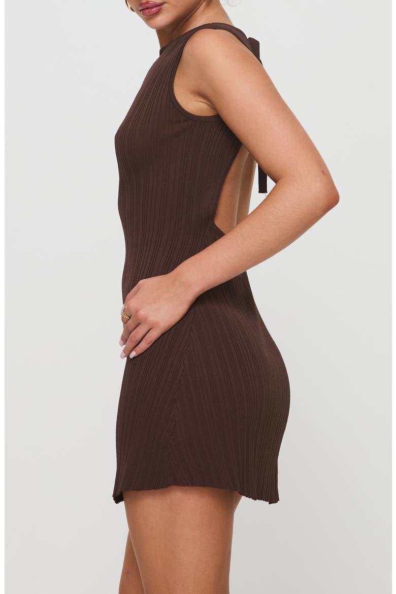 Mayok Open Back Rib Minidress, Alternate, color, BROWN