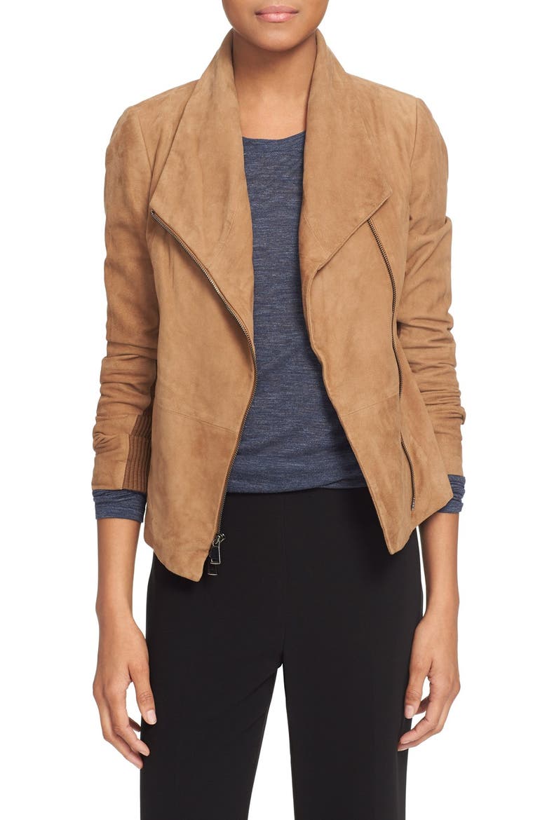 Suede Scuba Jacket, Main, color, TAUPE