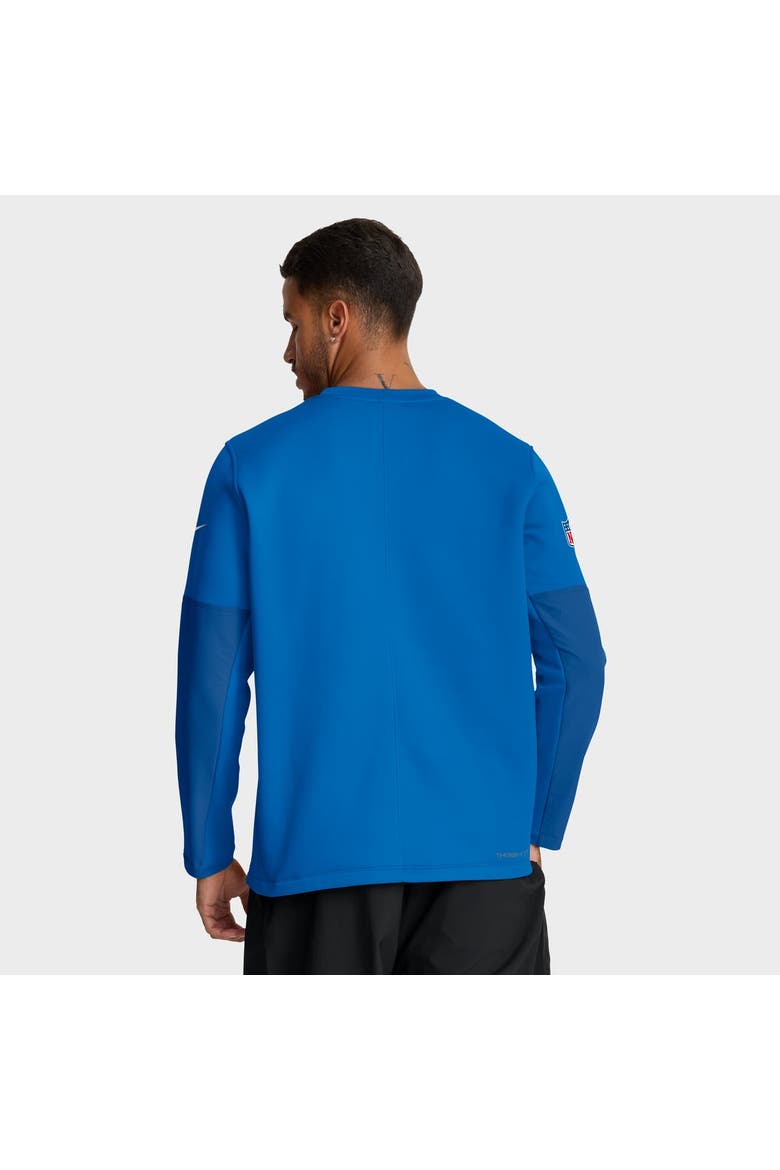 Men's Nike Blue Detroit Lions Sideline Coaches Midweight Therma-FIT Crew Pullover, Alternate, color, Blue